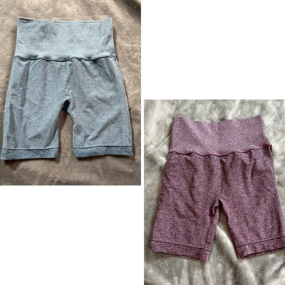 Women's 2 Pack High Waist Workout Shorts Butt Lifting Ruched Booty Size S - Picture 1 of 5